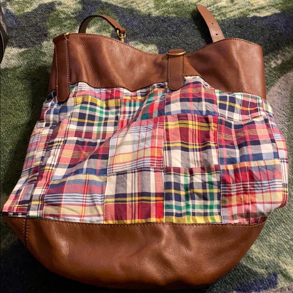 Brooks Brothers madras plaid backpack